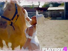 uhh, big tits latin babe showin off hot body b4 ridin lesson for playboy