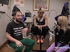 Dr. Tampa examines Channy Crossfire during her yearly physical check.