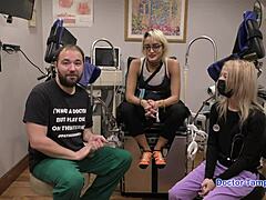 Dr. Tampa examines Channy Crossfire during her yearly physical check.