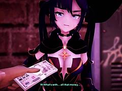 Man, I’m so nervous... Mona-chan’s helpin’ this creepy virgin guy for big cash!