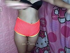 check out this teen asian chick doing nude aerobics at home