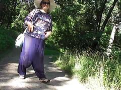 Yo, saw this hairy mature flashing her pants at a public park today!
