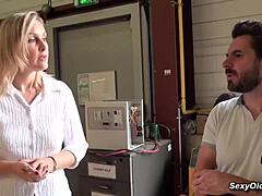 Tall milf Melany Paris feels every thrust in warehouse fuck