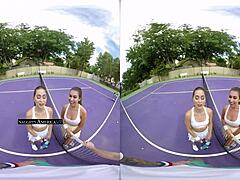 vr threesome fun with riley reid and melissa moore.