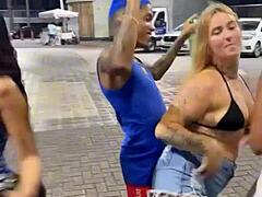 Amateur Latina Blonde in Public Street Fucking Without Condoms