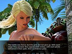 blonde temptress contrasts with shaved pussy play on the sunny beach bitch scene