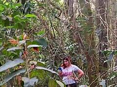 this guy paid to see my big pussy in the ecological park so i hid in the bushes and flashed it for him.