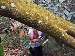 this guy paid to see my big pussy in the ecological park so i hid in the bushes and flashed it for him.