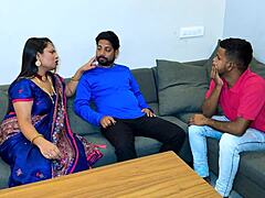 Step Brother-In-Law Calls Boy For Bisexual Action With Big Tits Couple!
