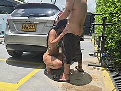 stranger on the street gets her wet pussy filled with cum by aleja and aaroon