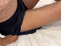 Big ass hostel girl alone in her room explores wild dorm fetishes with oiled body and curly hair