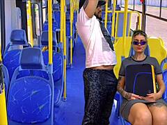 I Groped My Horny Nympho Neighbor from School on the Public Bus. She Sucked My Huge Cock Deepthroat Right There with Wet Pussy Exposed.