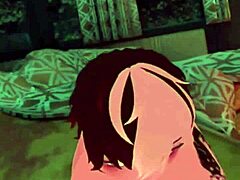 In VRCHAT this FEMBOY SUCKS my big cock like a pro in gay action