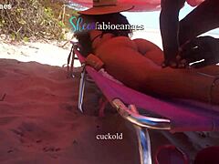 The ebony bodybuilder gave the married latina bbw an intense outdoor massage on the beach, leading to interracial anal fingering and big black cock play.