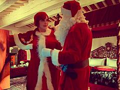 Granny Carmen's Christmas In July With Santa Suck Ride And Sleigh!