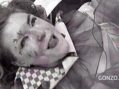 Whoa, Ella Nova takes on 10 guys in this wild clown gangbang with rough deepthroat and facial cumshots! 😱