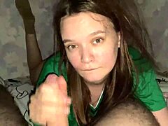 stepdaughter sneaks under blanket for deep blowjob on stepfather