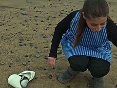hey that beautiful italian babe silvia soprano gets dominated roughly on the norway beach with slapping and spitting 😈