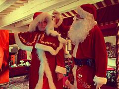 Granny Carmen's Christmas In July With Santa Suck Ride And Sleigh!