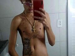Tattooed Brazilian Delivers Intense Handjob Before Christmas Dinner