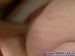 Small Tits Teen Sucks and Fucks Huge Cock in Steamy Session with Cumshot Finish