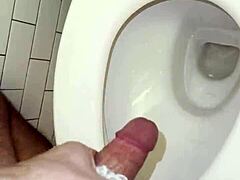 Roomate left her thongs in the bathroom. I masturbated with crazy hard dick and fucked her later.