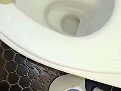 Roomate left her thongs in the bathroom. I masturbated with crazy hard dick and fucked her later.