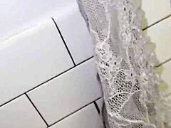 Roomate left her thongs in the bathroom. I masturbated with crazy hard dick and fucked her later.