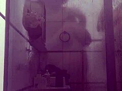 Stepmom Gets Intense Bathroom Sex with Not Son in Chubby Ebony Riding and Doggystyle Action from Voyeur View
