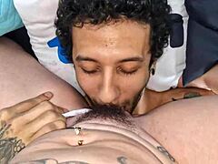 Young slut shakes and cums hard on big black cock in bedroom bareback action