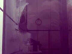 Stepmom Gets Intense Bathroom Sex with Not Son in Chubby Ebony Riding and Doggystyle Action from Voyeur View