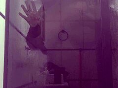 Stepmom Gets Intense Bathroom Sex with Not Son in Chubby Ebony Riding and Doggystyle Action from Voyeur View