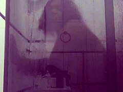 Stepmom Gets Intense Bathroom Sex with Not Son in Chubby Ebony Riding and Doggystyle Action from Voyeur View