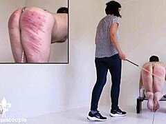 Hey, ready for part 2 of this intense caning session with the huge cock slut getting punished?