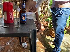 Naughty 60-Year-Old Man Hooks Up With Girl At Bar For Outdoor Fun