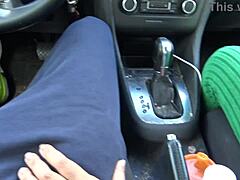 Amateur Stepmom Delivers Intense Handjob to Virgin Stepson on His 18th Birthday in Car
