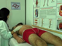 Brazilian nurse gets aroused by patient erection and licks his big cock in hospital