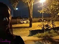 Watch This Big-Ass Hottie Jerk Off A Huge Cock In The Square!