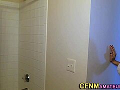 Busty Cfnm Babe Tugs Huge Cock!