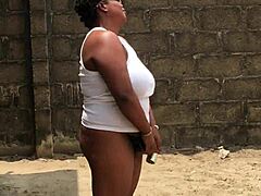 Chubby Slut Displays Boobs and Ass Outdoors to Lure Neighbor's Huge BBC