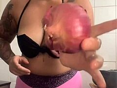 preparing dinner in the kitchen while flashing those big pussy lips, knowing i'll be the halloween dessert treat