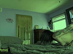 tatted goth slut makes guy cum multiple times with rough doggystyle riding and creampie