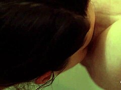 In The Hotel Room Bath, Two Lesbians With Big Natural Tits And Small Tits Engage In Softcore Kissing And Licking