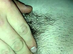 Cameltoe massage on amateur milf wife pussy