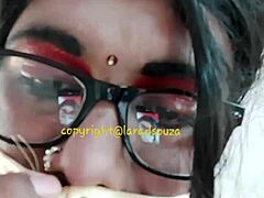Indian Sexy Crossdresser Slut Lara Dsouza Engaging In Bdsm Anal Assfucking In Orange Satin Saree