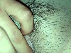 Cameltoe massage on amateur milf wife pussy