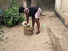 Even though she tried, that European amateur couldn't stop herself from taking both huge black cocks in the hood