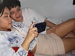 Hey, I catch my stepsister watching porn, make a bet with her, and we end up fucking hard