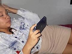 Hey, I catch my stepsister watching porn, make a bet with her, and we end up fucking hard