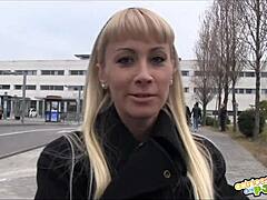 Blonde beauty dives into passionate encounters, leading to explosive cumshots and full black pussy action in the scene.
